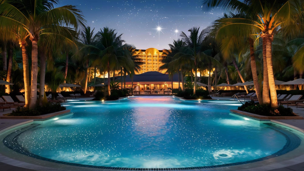 Underwater pool lighting installation